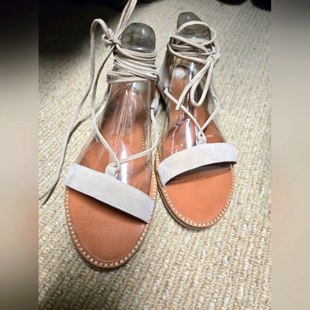 Kirstin Cavallari Chinese Laundry "Belle" Suede Lace-Up Sandals, Size 7.5